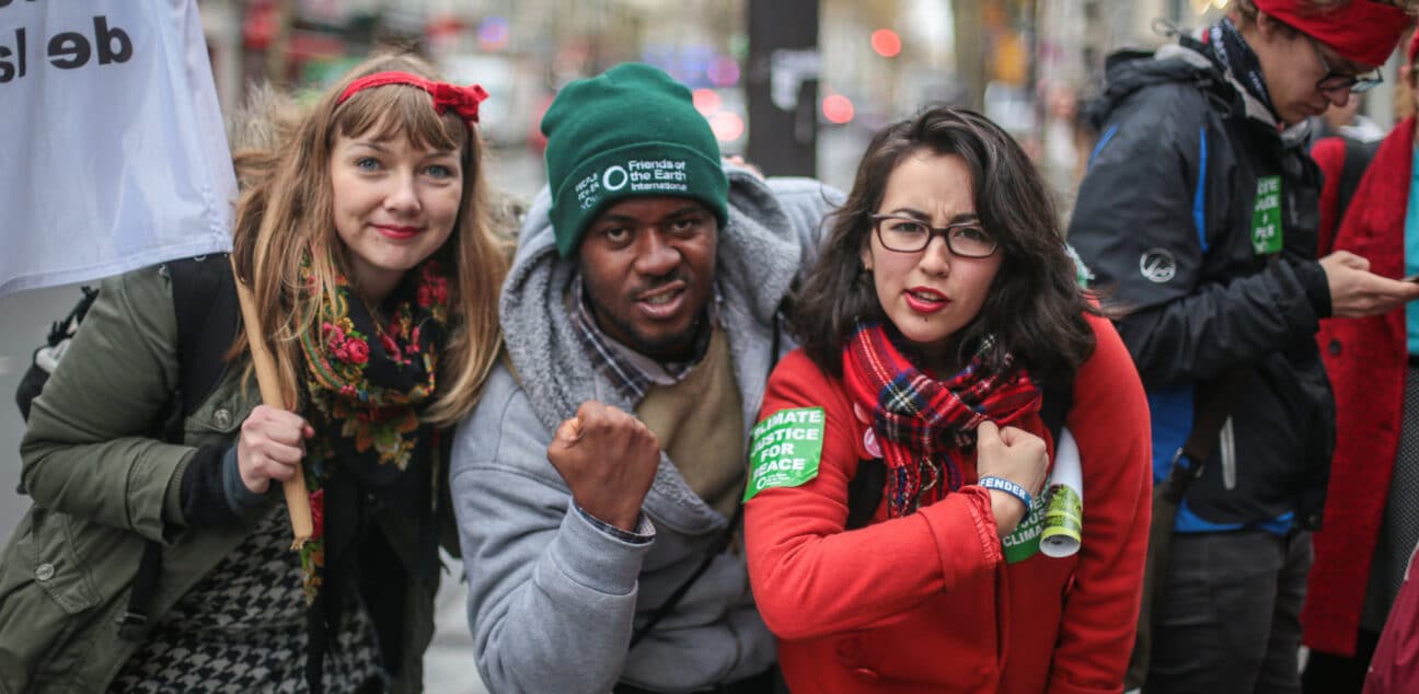 Friends of the Earth campaigners in Paris